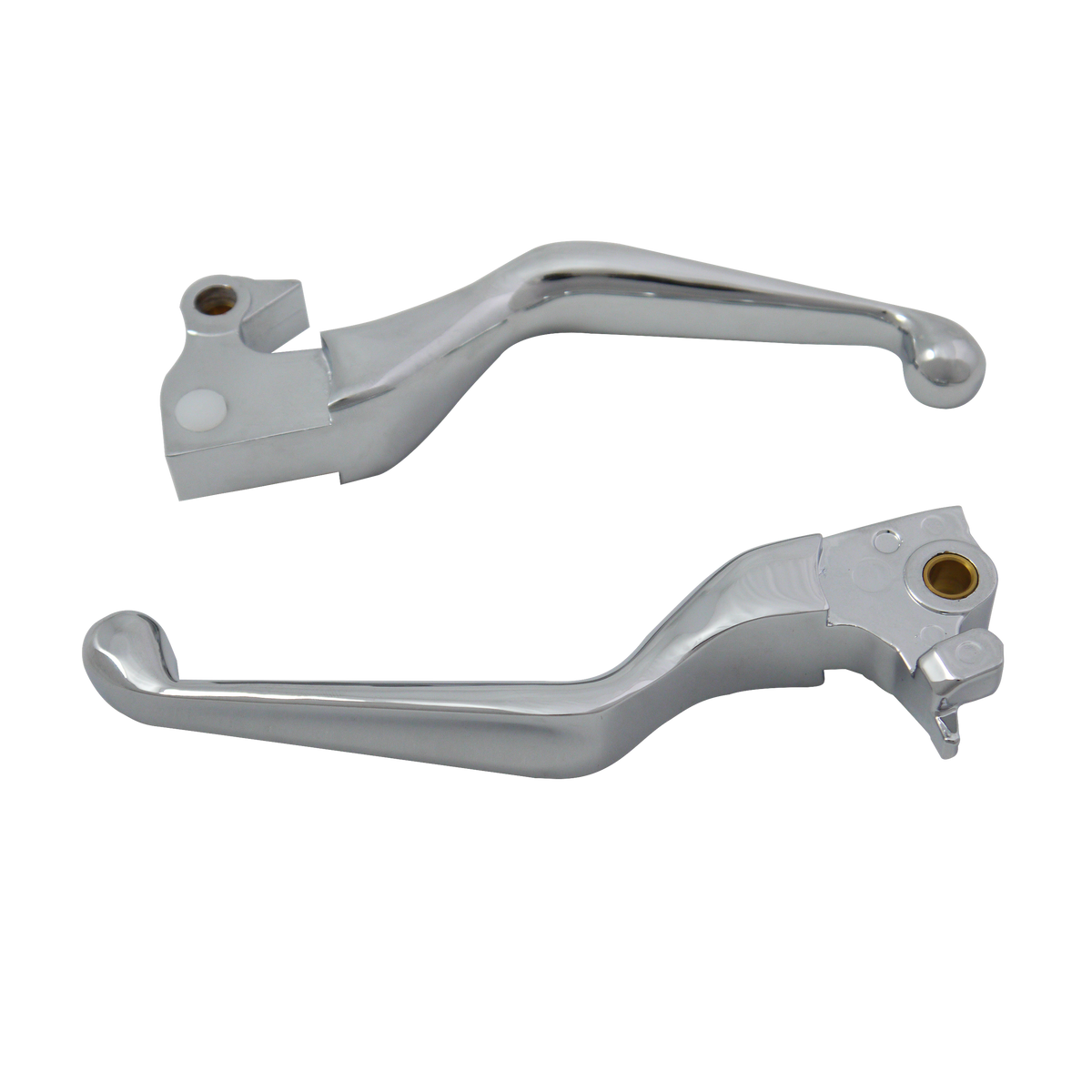 MotoTown Ergonomic Lever Pair, Smooth, Chrome for 2004-2013 XL & XR Sportster - FG-100013