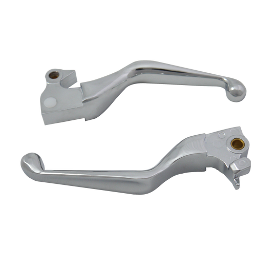 MotoTown Ergonomic Lever Pair, Smooth, Chrome for 2004-2013 XL & XR Sportster - FG-100013