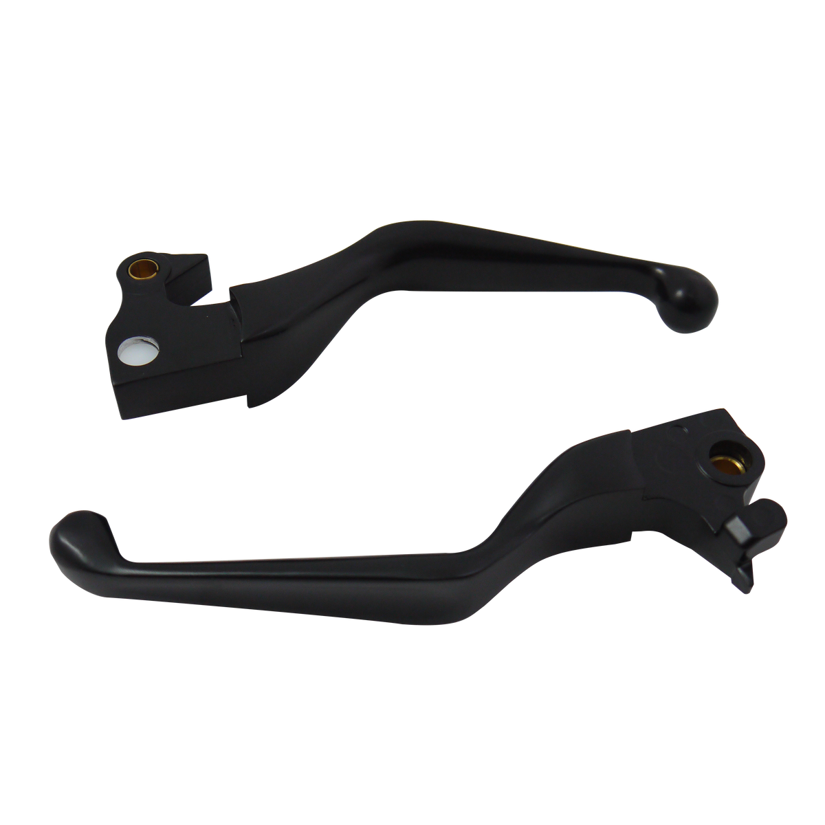 MotoTown Ergonomic Lever Pair, Smooth, Black for 2004-2013 Sportster XL - FG-100014