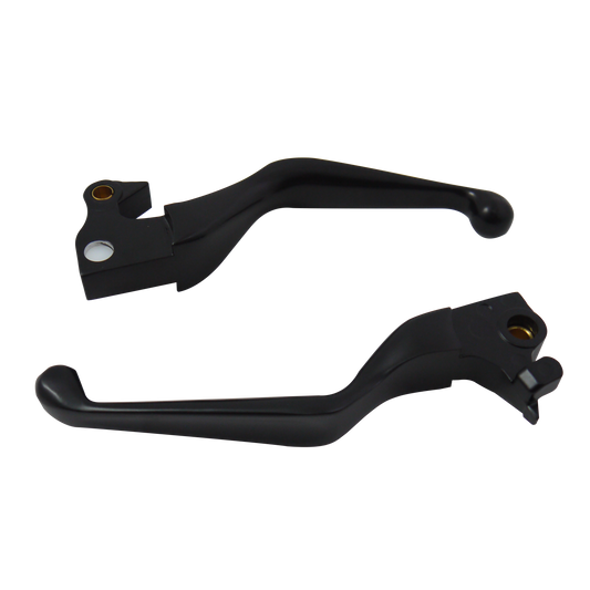 MotoTown Ergonomic Lever Pair, Smooth, Black for 2004-2013 Sportster XL - FG-100014