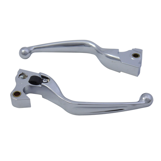 MotoTown Wide-Blade Smooth Hand Lever Pair - Chrome for 2014-2020 Sportster XL - FG-100021