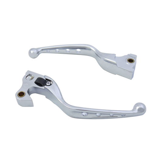MotoTown Wide-Blade 5-Hole Hand Lever Pair - Chrome for 2014-2020 Sportster XL - FG-100023