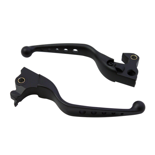 MotoTown Wide-Blade 5-Hole Hand Lever Pair - Black for 2014-2020 Sportster XL - FG-100024