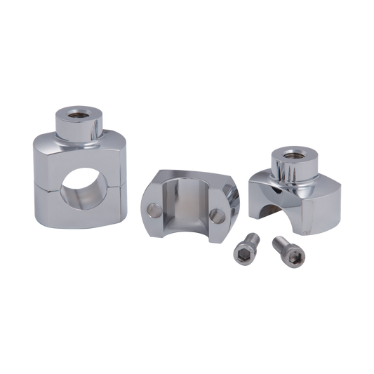 MotoTown 1 in. Machined-Aluminum Shorty Riser Pair - Chrome (FG-100101)