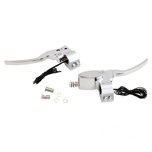 MotoTown 4-Switch 5/8 in. Brake / Cable-Clutch Handlebar Control Kit - Chrome