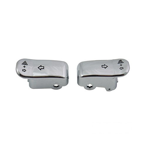 MotoTown Turn Signal Switch Extension Cap Pair - Chrome, OEM 71500180