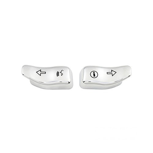 MotoTown Infotainment Turn Signal Switch Extension Cap Pair - Chrome, OEM 71500412