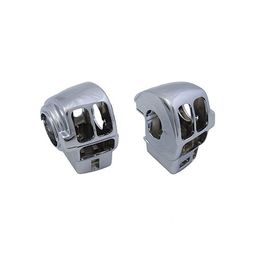 MotoTown 9-Switch Audio and Cruise Handlebar Control Housing Kit - Chrome, OEM 71813-09 for Selected 1996-2013 Touring