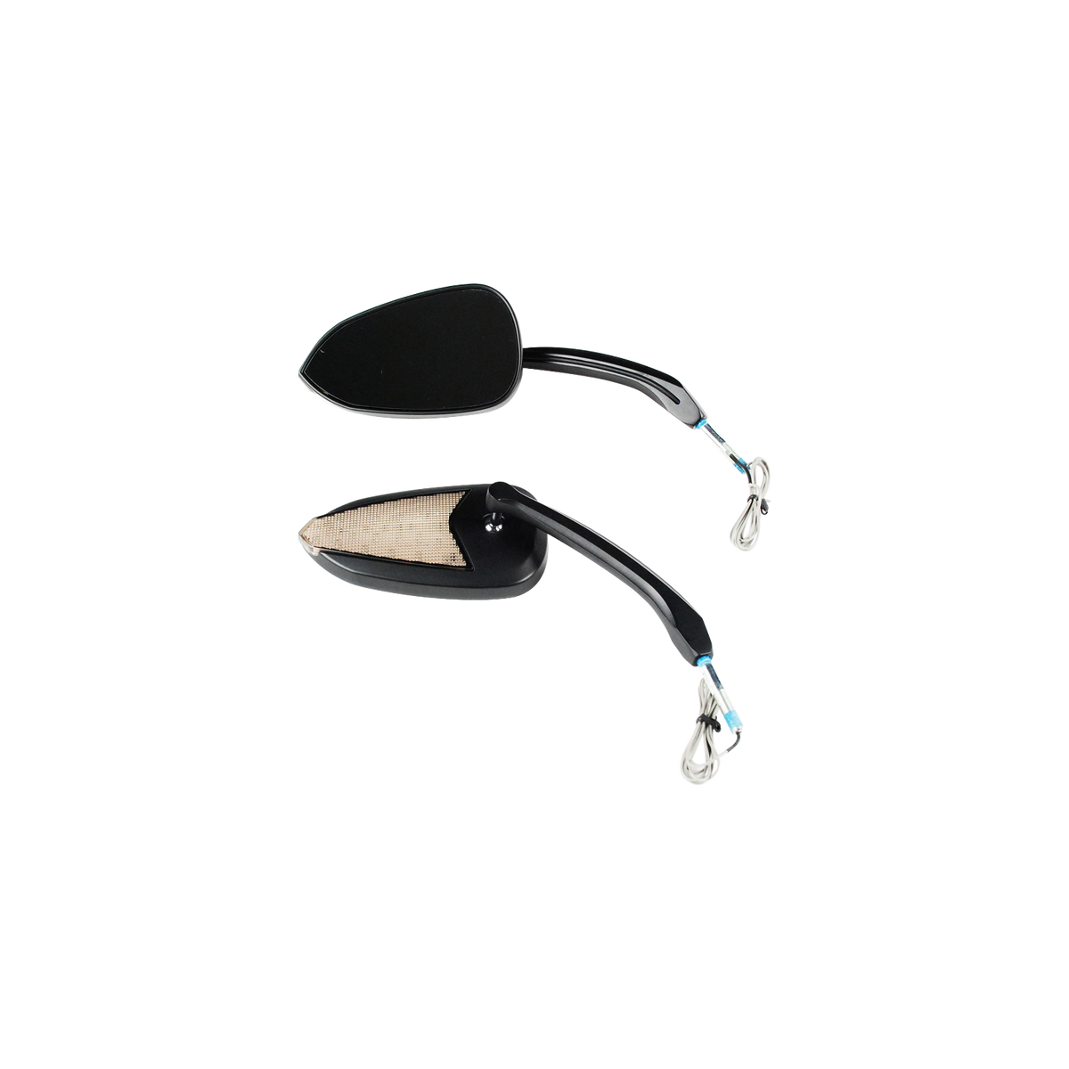 MotoTown Fury LED Turn-Signal and Running-Light Mirror Pair - Black (FG-100192)