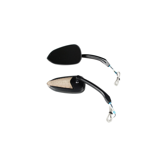 MotoTown Fury LED Turn-Signal and Running-Light Mirror Pair - Black (FG-100192)