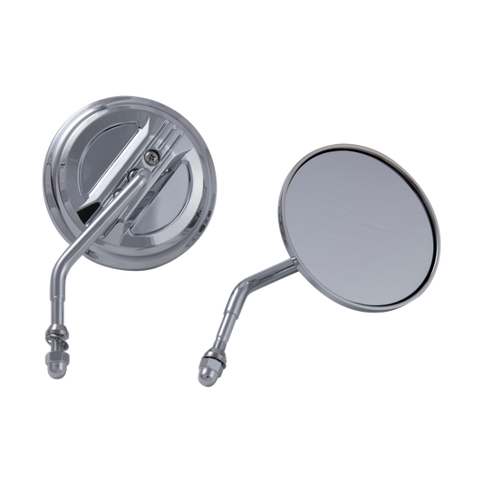 MotoTown Airflow Mirror With Steel Stem, Chrome (FG-100238)