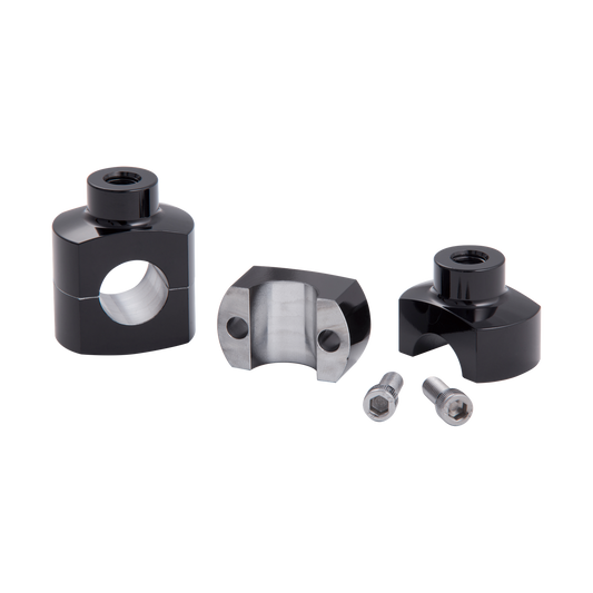 MotoTown 1 in. Machined-Aluminum Shorty Riser Pair - Gloss Black (FG-100240)