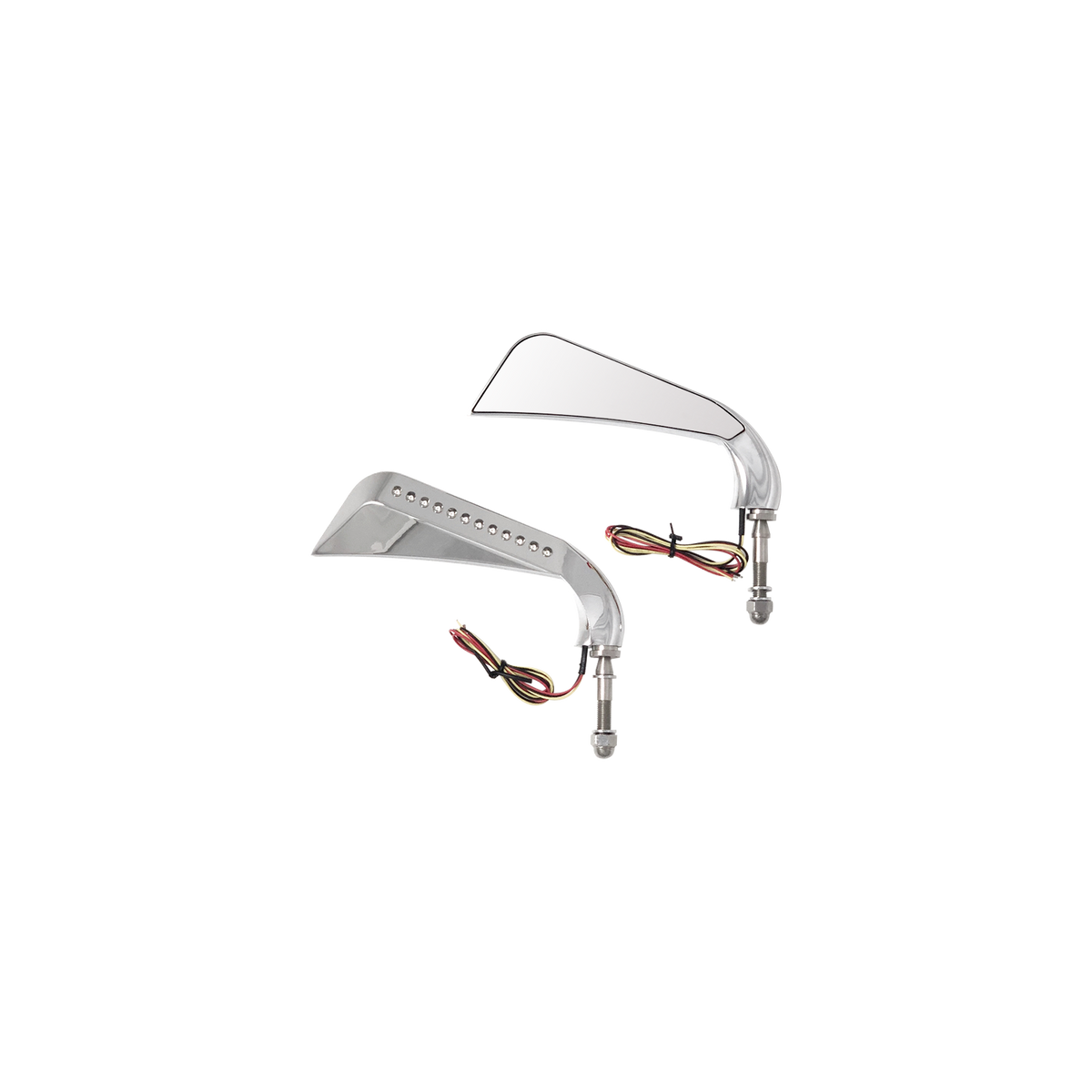 MotoTown California-Style Sequential LED Turn-Signal Mirror Pair - Chrome (FG-100269)