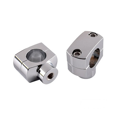 MotoTown 1-1/4 in. Shorty Aluminum Riser Pair - Polished Chrome