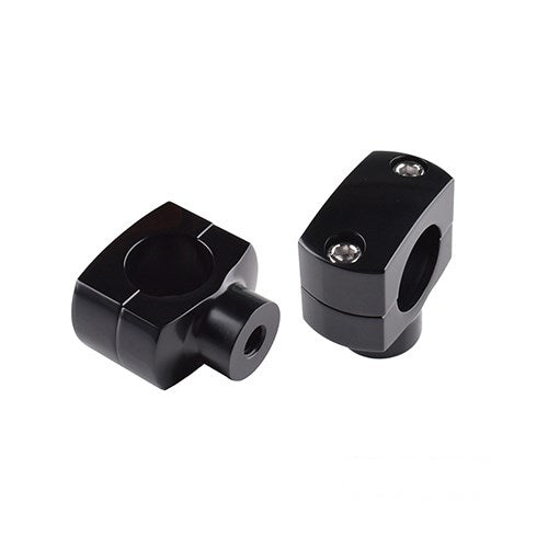 MotoTown 1-1/4 in. Shorty Aluminum Riser Pair - Black Anodized