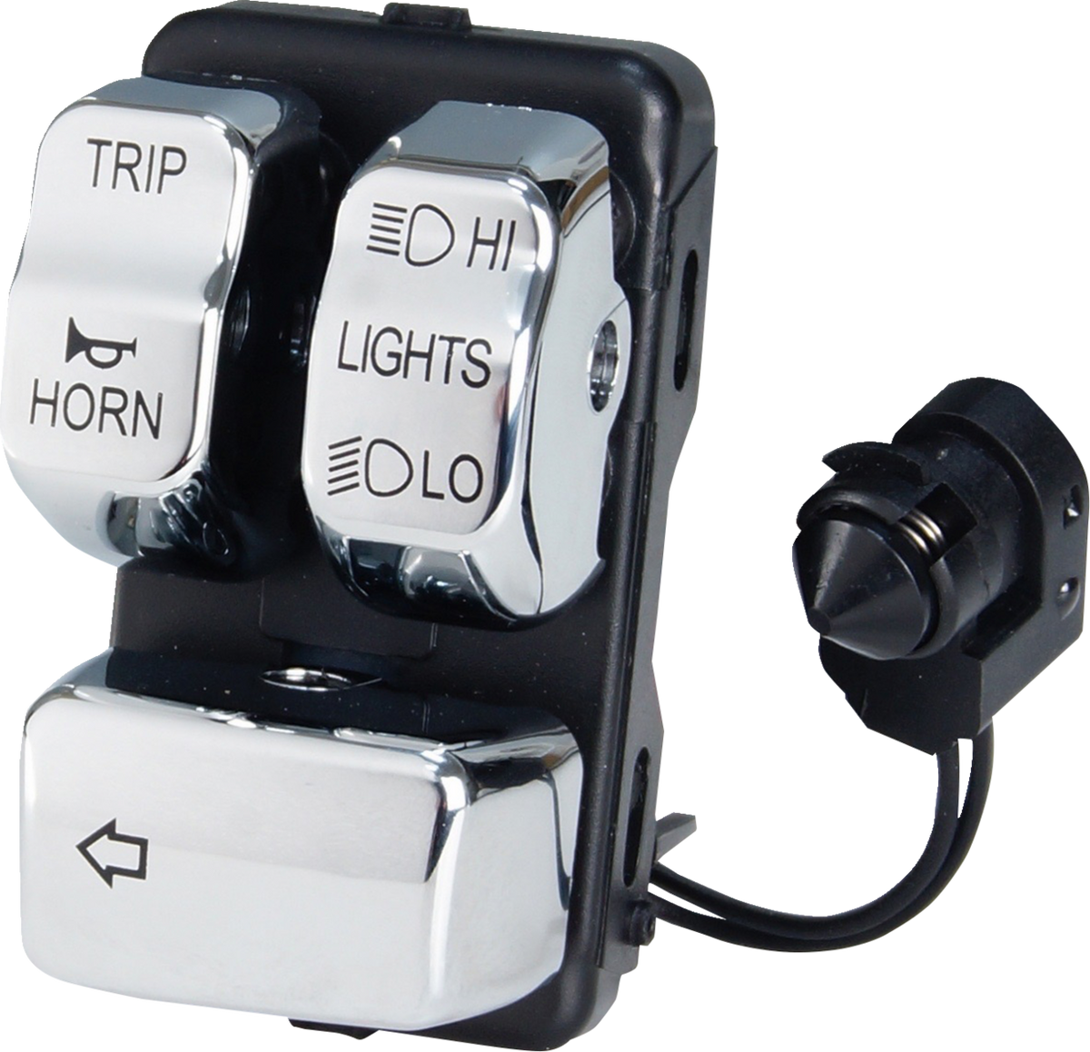 MotoTown Left-Side Can-Bus Handlebar Control Module with Clutch Switch and 48 in. Harness - Chrome