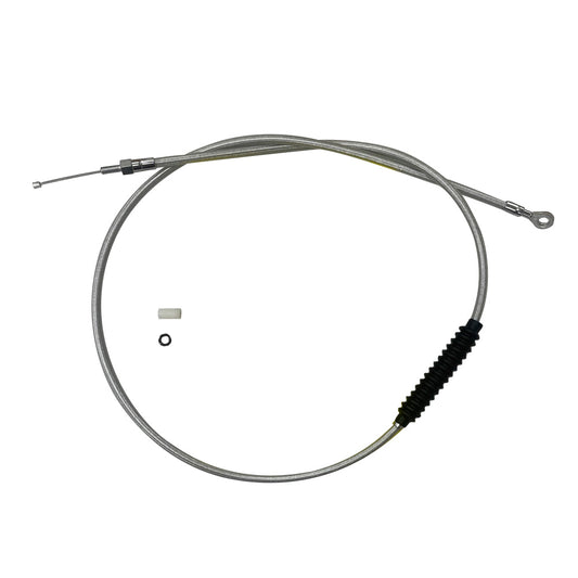 MotoTown 56 in. Adjustable Clutch Cable - Chrome for 1986-2022 XL Sportster and 2008-2012 XR1200