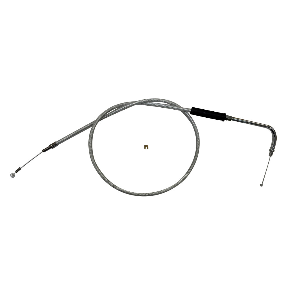 MotoTown 90-Degree Idle Cable, 40 in. - Chrome for 1996-2016 Big Twin and 2017 Dyna