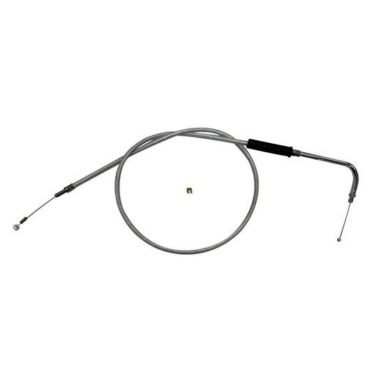 MotoTown 90-Degree Idle Cable, 42 in. - Chrome for 1999-2017 FXD / FLT/FLS, 2007-2020 Sportster XL