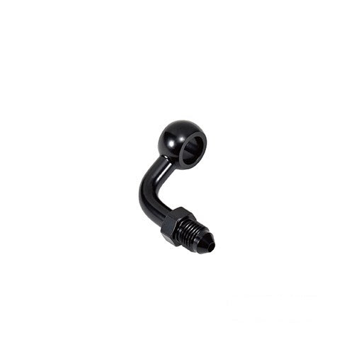 MotoTown 10 mm 90-Degree Brake Banjo Fitting - Black