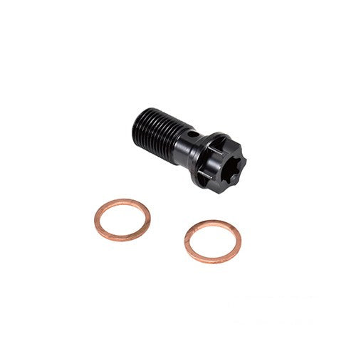 MotoTown 7/16-24 Brake Banjo Bolt and Fitting Kit - Black