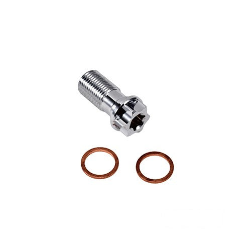 MotoTown 7/16-24 Brake Banjo Bolt and Fitting Kit - Chrome