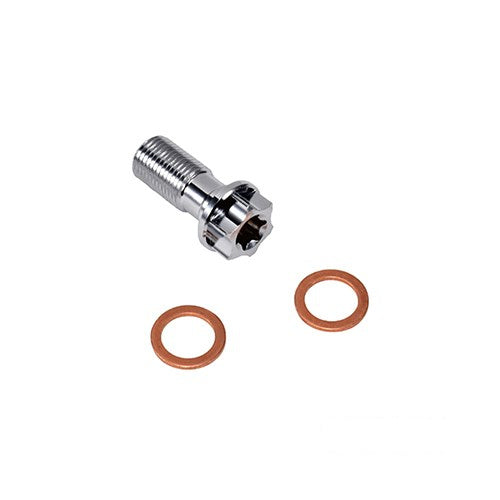 MotoTown Banjo Bolt & Fitting, Brake, 10 mm X 1.0, Chrome