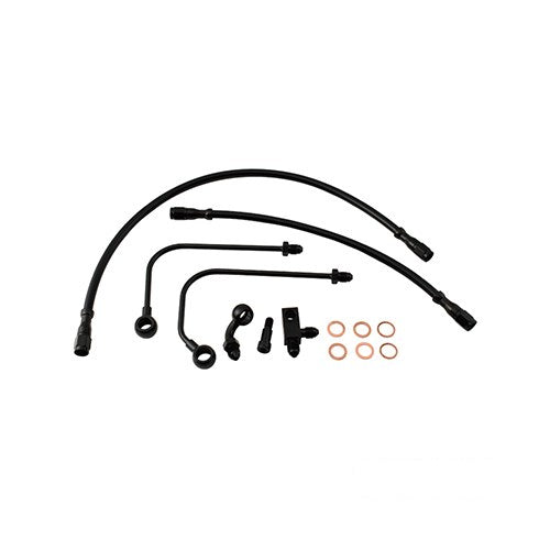 MotoTown Softail ABS Lower Brake Line Kit - Black for 2011-2017 Softail with ABS