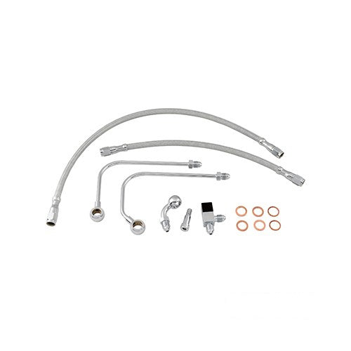 MotoTown Softail ABS Lower Brake Line Kit - Chrome for 2011-2017 Softail with ABS