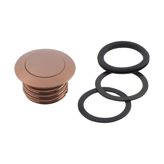 MotoTown Vented Pop-Up Right-Side Gas Cap - Gold for 1982+ Harley-Davidson Vented-Cap Tanks (FG-130004)