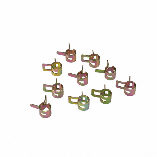 MotoTown Hose Clamp - 10-Piece Set, Fuel Line, 7 mm, Zinc, Spring Steel