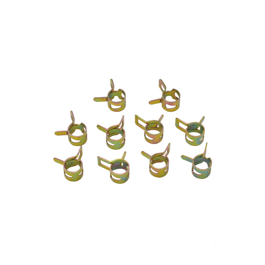 MotoTown Hose Clamp - 10-Piece Set, Fuel Line, 9 mm, Zinc, Spring Steel