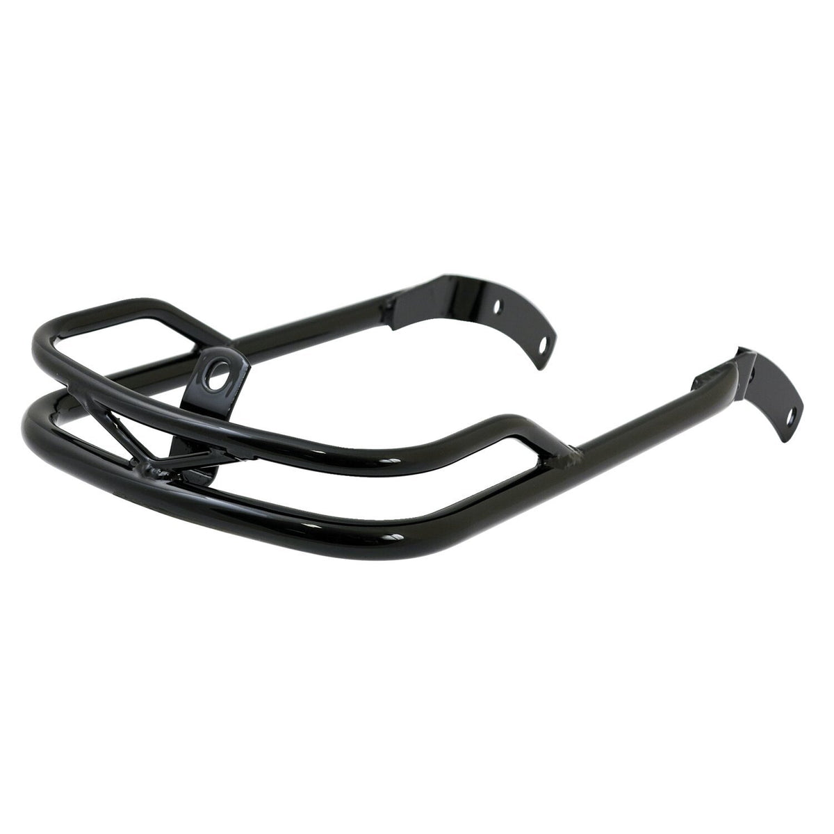 MotoTown V-Logo Fender Rails, Front Rail, Black for 1987-2017 FLST / C and 1993-1996 FLSTN