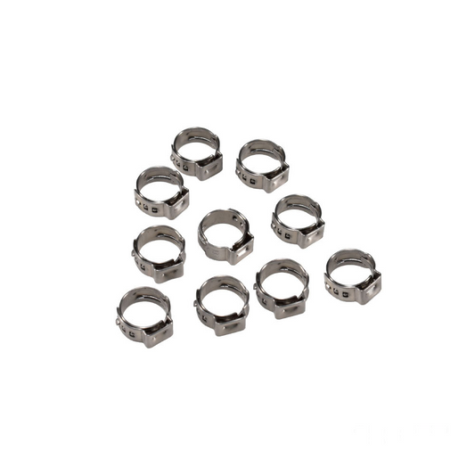 MotoTown 10-Pack 12-14.5 mm Stainless Fuel Hose Ear Clamps for 5/16 in. Hose