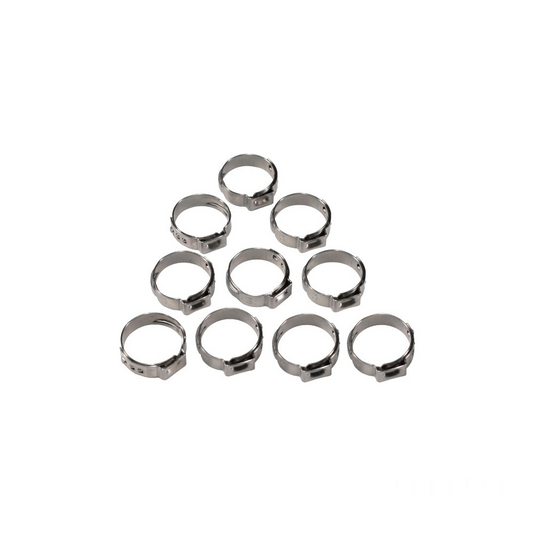 MotoTown 10-Pack 17.8-21.0 mm Stainless Fuel Hose Ear Clamps for 7/16 in. Hose