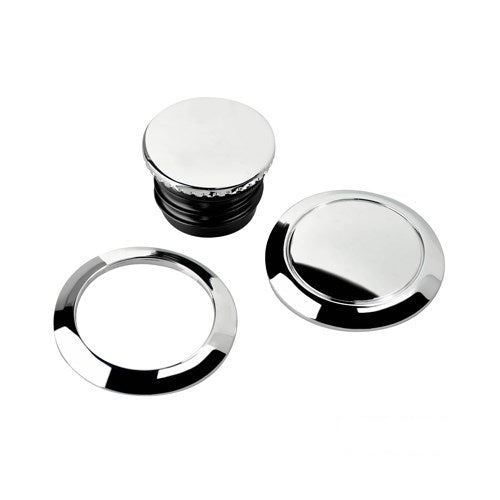 MotoTown Gas Cap Vented, Pop-Up Style, Chrome - OEM 61100131