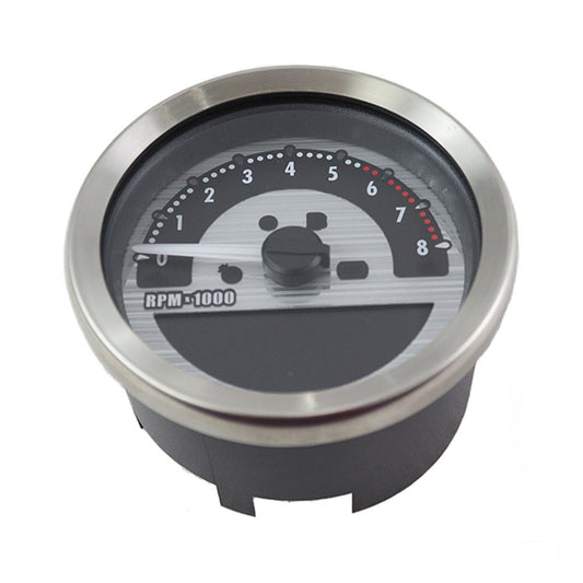 MotoTown Electronic Gauge, 4 in., Silver Face for 2011-2017 FXCWC and 2012-2017 Dyna