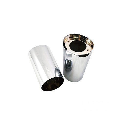 MotoTown Stock-Length Smooth Upper Fork Slider Cover Pair - Chrome, OEM 45600022 for 2014+ Touring & Trike