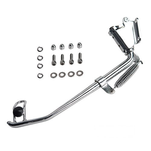MotoTown Big Twin Complete Kickstand Kit, 2 in. Shorter - Chrome for 1984-1999 Softail