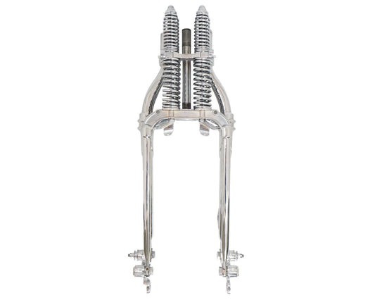 MotoTown Replica 74 Springer Fork Assembly, Inline Straight-Leg - All Chrome for 1936-1946 EL/FL