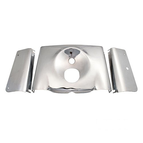 MotoTown 3-Piece Smooth Fork Panel and Triple Tree Cover Set - Chrome for 1986-1987 FLST and 1988-1990 FLST, FLSTC