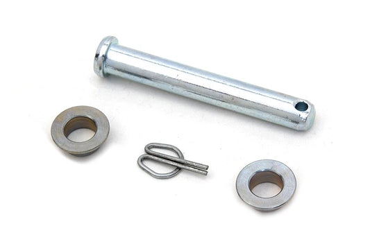 MotoTown Kickstand Pivot Pin, Bushing and Retaining Clip Kit - Zinc Plated - Silver