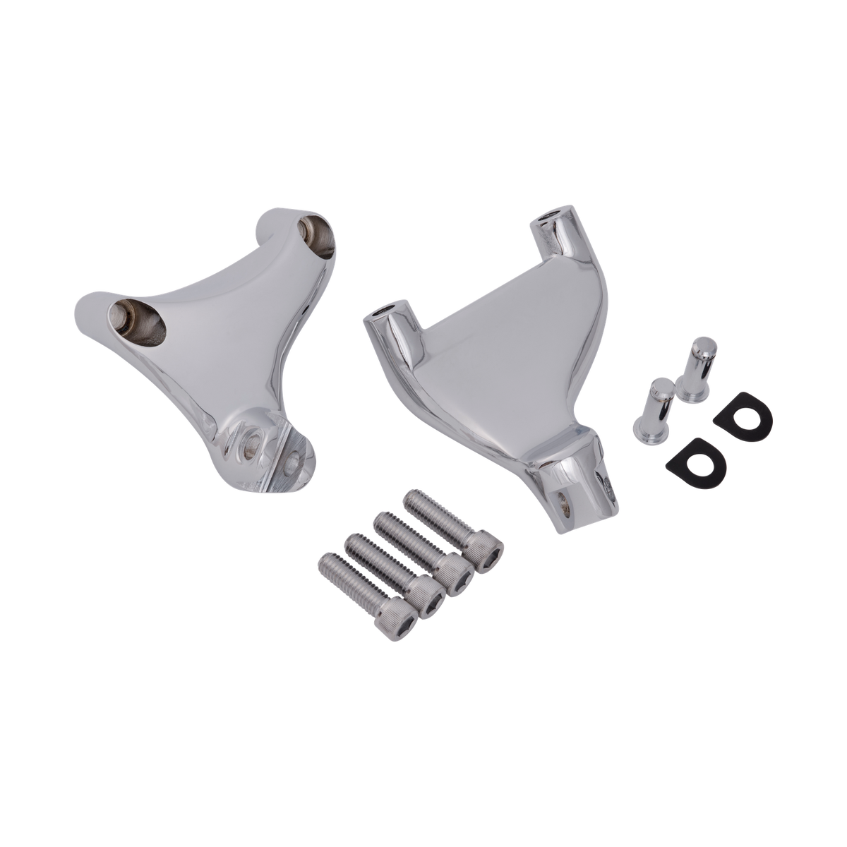 MotoTown Footpeg Bracket, Passenger, With Hardware, Chrome for 2004+ Sportster XL (FG-170044)
