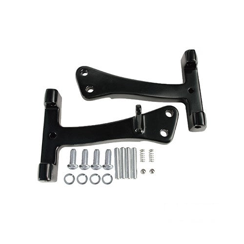 MotoTown Footboard Support Set, Passenger, Black for 2006-2017 Dyna