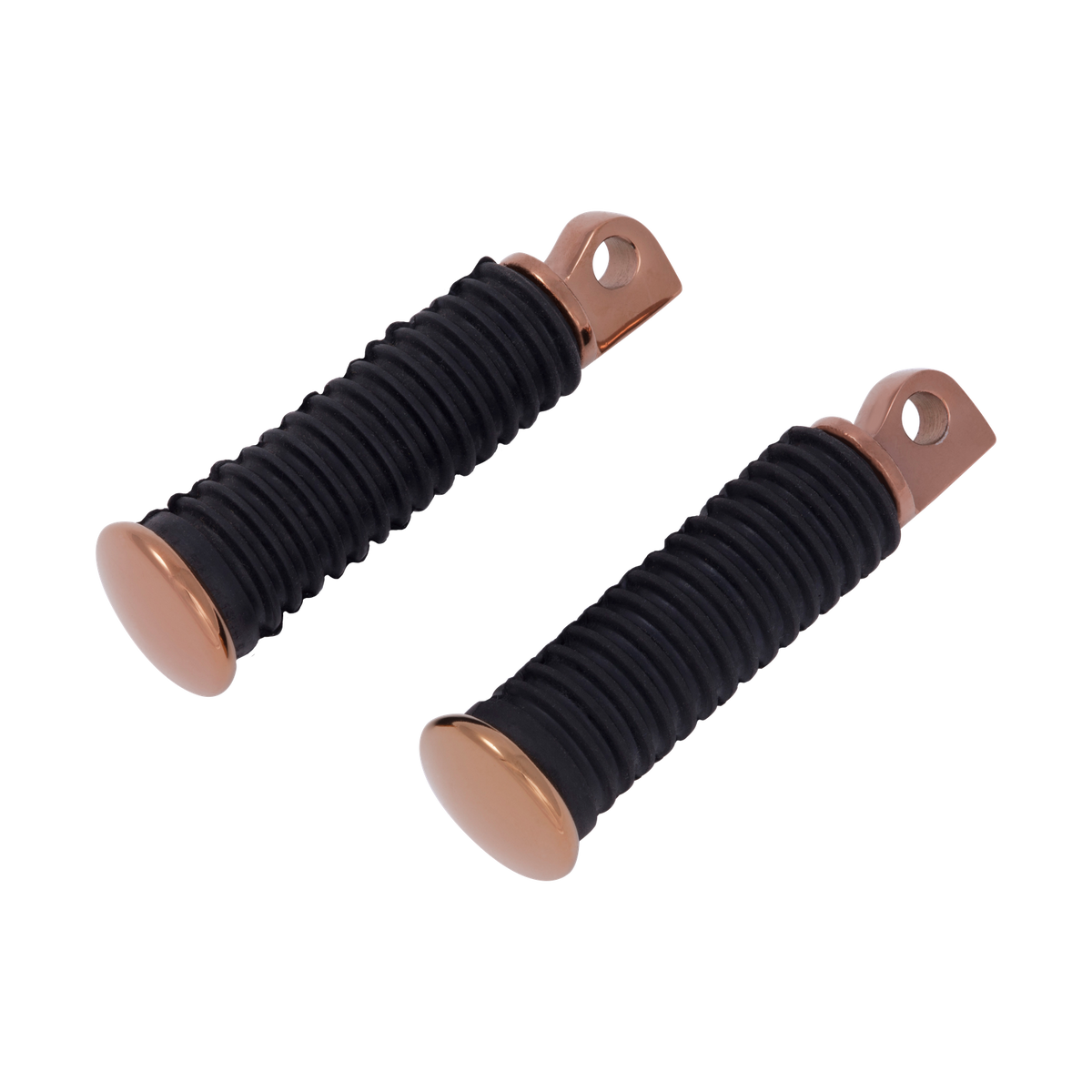 MotoTown Footpeg, Passenger, Gold, Black Rubber (FG-170102)