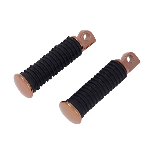 MotoTown Footpeg, Passenger, Gold, Black Rubber (FG-170102)