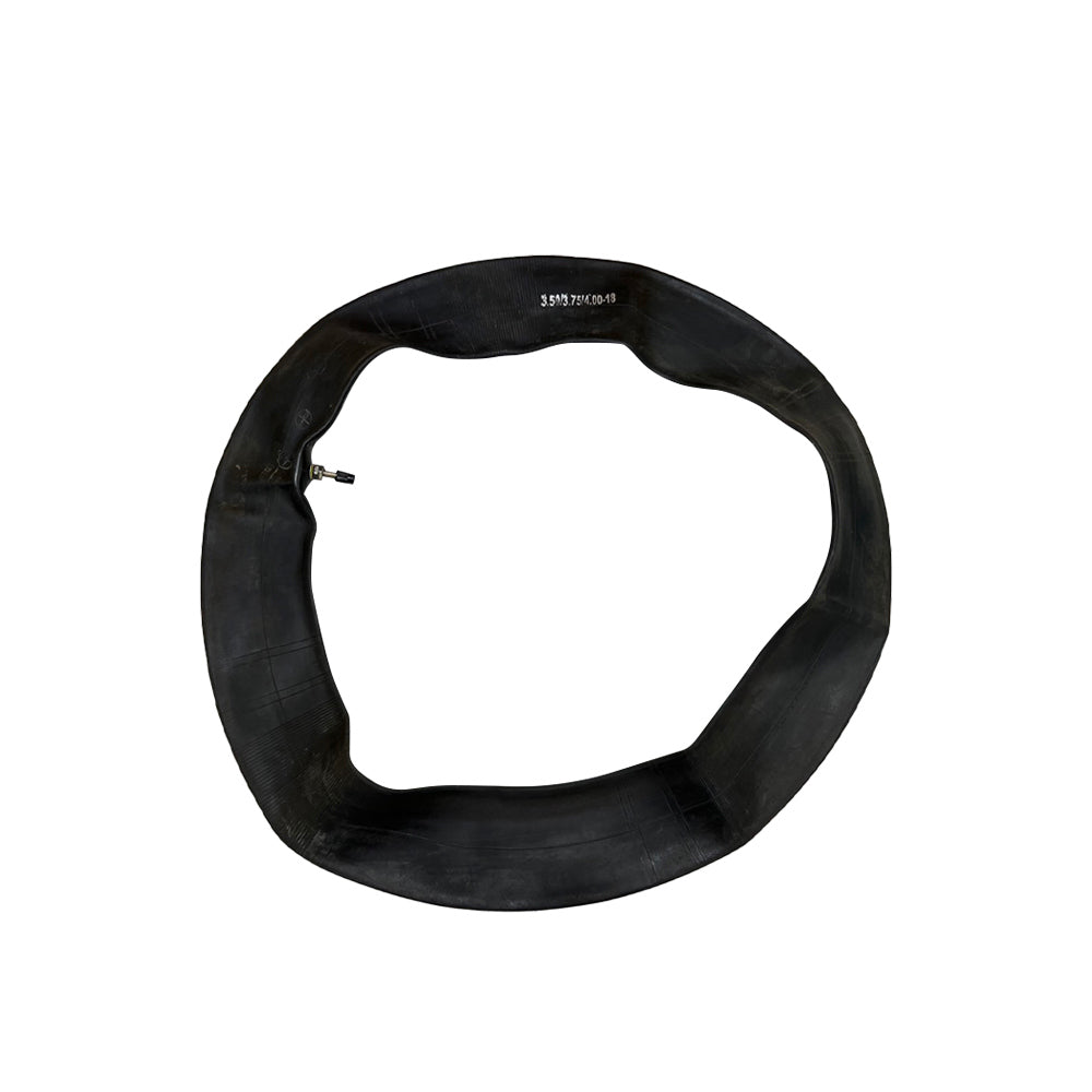 MotoTown 18 in. Inner Tube for 3.50/4.00 Tires with Center TR6 Metal Valve - Black