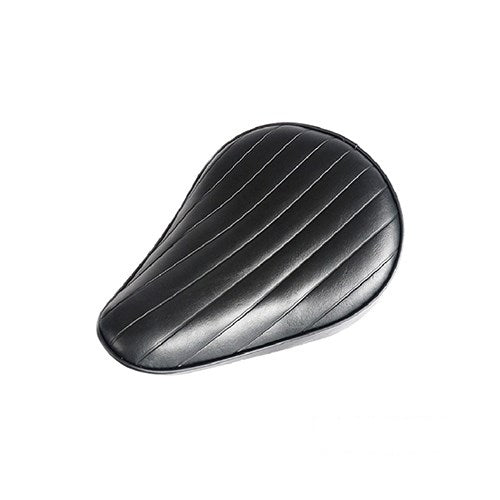 MotoTown Solo Seat, Retro, Small Thick, Tuck & Roll Stitch Black