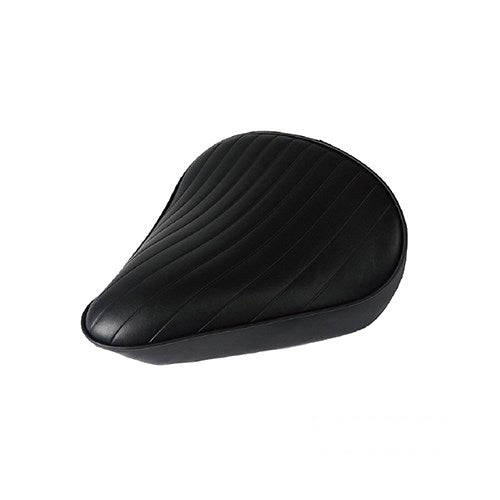 MotoTown Solo Seat, Retro, Large Thick, Tuck & Roll Stitch Black