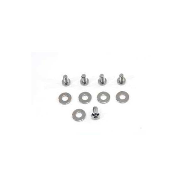 MotoTown T-25 Derby Cover Screw Kit, 1/4-20 x 1/2 in. - Chrome, 10-Piece, OEM 961